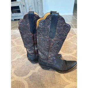 Leddy vaquero leather sunflower cowgirl women’s boots size 9 b western